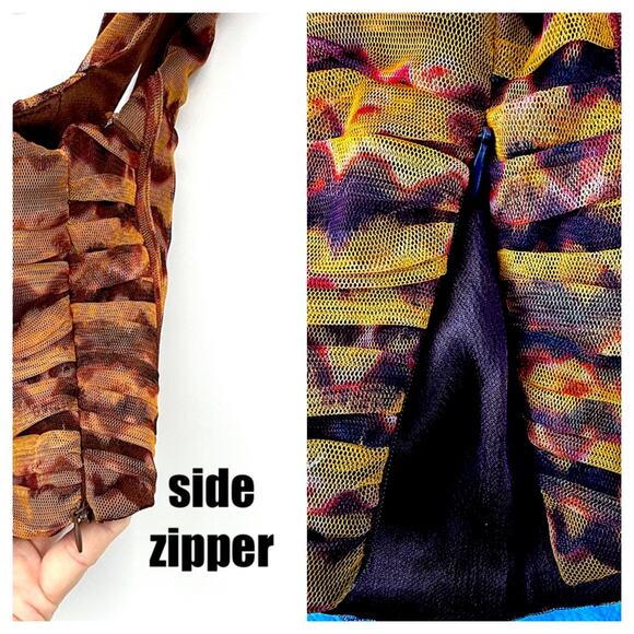 Zara Corset Women's M Y2K Festival Mesh Streetwear Mobwife Chocolate Brown Boho - Picture 3 of 8